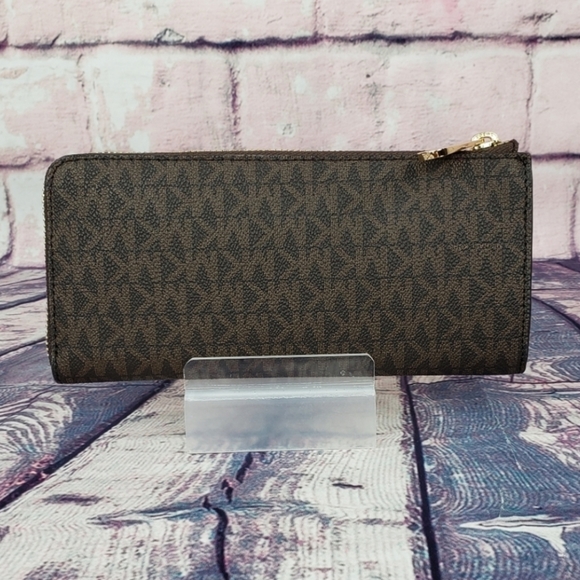 Michael Kors Jet Set Logo LG Wallet Brown - Picture 3 of 6